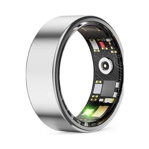 Smart Ring for Women Men, Health Fitness Tracker Rings, IP68 Waterproof, Long Lasting Batteries Sleep Ring with Charging Case and Protector, Remote Photography, No App Fees (Silver, Size 9)