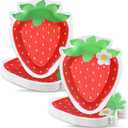 50 Count Strawberry Party Paper Plates Strawberry Theme Shortcake Dessert Cake Plates Strawberry Birthday Party Disposable Plates Strawberry Plates for Wedding First Birthday Baby Shower Party Favors