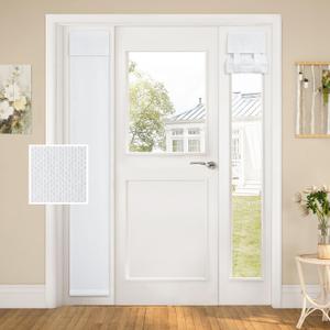 HOMEIDEAS Blackout Linen Sidelight Curtains for Front Door, Side Door Window Curtains, Small Window, Modern Farmhouse Covering Decor, 1 Panel, W12 X L68 Inch, Pure White