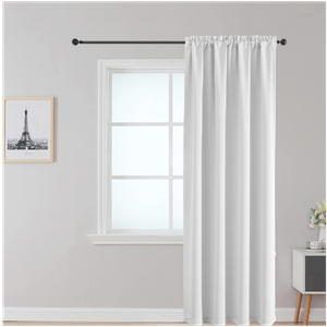 Fireproof Curtain for School Dorm, Rod Pocket Top, White 52 x 84, Pack of 4 Panel