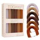 Heatless Curling Rods for Overnight Curls - Jumbo Soft Hair Rollers to Sleep in, No-Damage Flexi Rods with Silk Scarf - For All Hair Types and Texture - 6pcs Russet (Coffee brown)