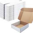 9x9x3 Inches White Shipping Boxes Set of 25 Cardboard Boxes Recyclable Corrugated Boxes Mailers for Small Business, Transporting, Packaging Storage Boxes and Craft Gifts Giving Products Box
