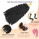 8 Packs Burmese Curly Crochet Hair 18inch Knotless Pre-Separated Crochet Hair With Spiral Curl Synthetic Hair for Women,Easy to Detangle and Install(18inch,30#)