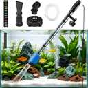 6-in-1 Electric Aquarium Gravel Cleaner, 530GPH Fish Tank Vacuum Cleaner with Upgraded Extended Sand Washer Cup, Water Changer, Debris Remover & Circulation Pump, Quiet 32W Pump for Freshwater Tanks