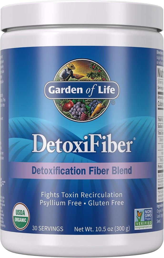 Garden of Life Organic DetoxiFiber Unflavored Fiber Powder, 30 Servings