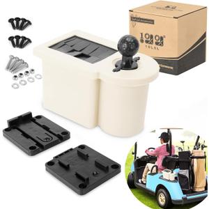 10L0L Golf Cart Ball Washer and Club Cleaner Kit, Detachable Golf Club Head and Ball Washer Golf Cleaner for EZGO Club Car Yamaha (Khaki)