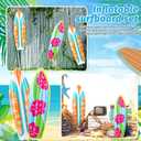 JellyArch 4 Pcs Inflatable Surf Board 36 Inch Inflatable Pool Floats Luau Hawaiian Party Decorations Tropical Flower Blow up Surfboard for Wall Beach Party Decorations