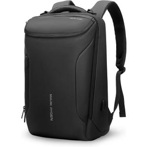 Muzee Business Backpack,Waterproof bag for Travel Flight Fits 17.3Inch Laptop With USB Charging Plug (2-Pocket, Black)