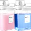 64OZ Liquid Laundry Detergent Dispenser, Laundry Soap Dispenser, Clear Plastic Fabric Softener Holder and Container, Laundry Room Organization and Storage, 2 Pack