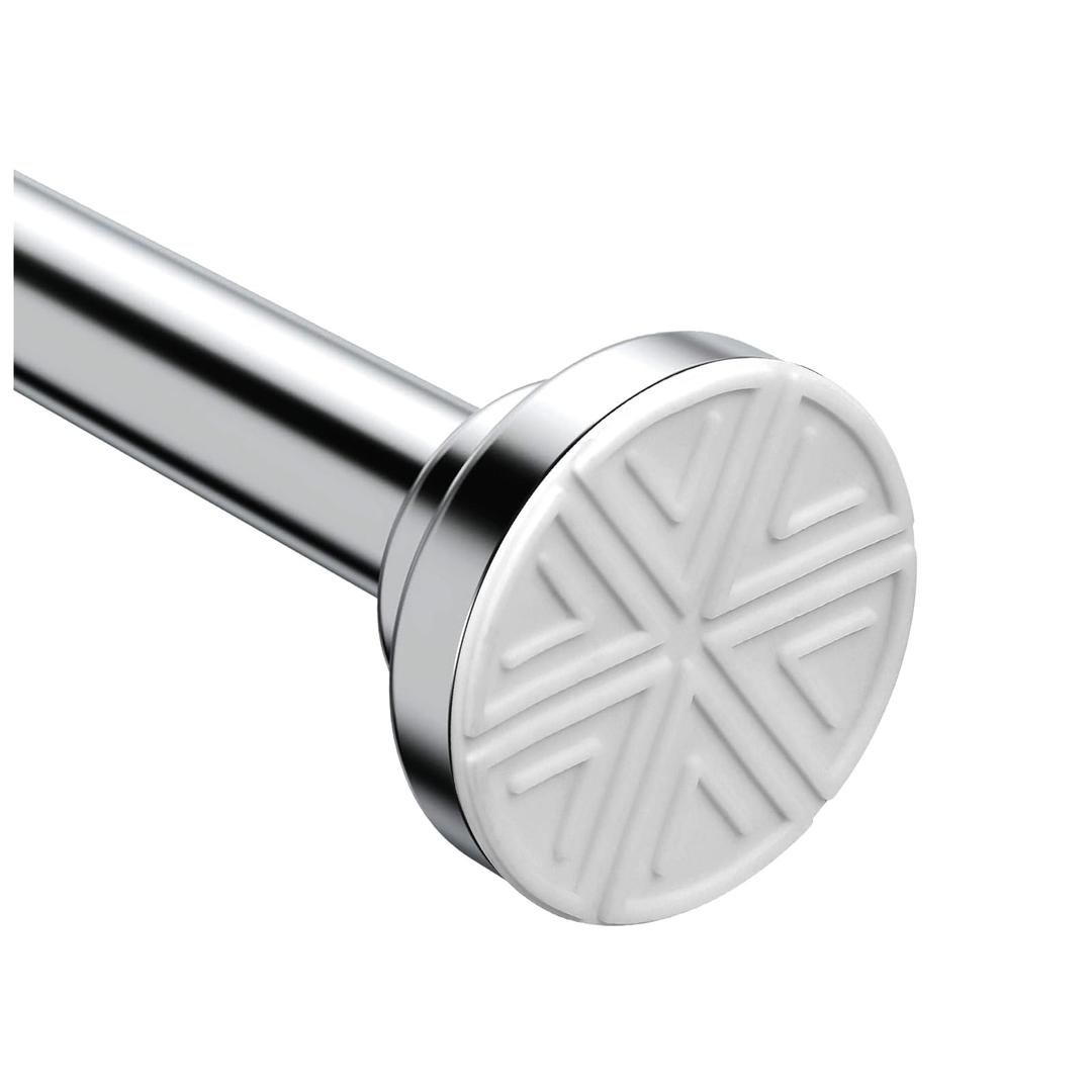Silver Shower Curtain Rod 26–65 Inch, Adjustable Spring Tension Curtain Rod No Drill, Stainless Steel Shower Rod Easy Install, Rustproof Tension Rod for Windows Bathroom Closet Kitchen Room Divider