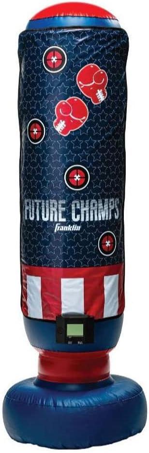 Franklin Sports Electronic Boxing Bag - Future Champs Inflatable MMA Kickboxing Bag - Toy Youth Equipment for Kids + Toddlers - 60" x 22"