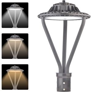 LED Post Top Light 30/50/75W Adjustable 9750 LM 3000/4000/5000K LED Circular Area Light Outdoor Pole Lights with Photocell, IP67 Parking Lot Lights Fixture Commercial Lighting, 100-277V ETL&DLC Listed