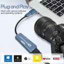HDMI Video Capture Card 4K Recording 1080P 60FPS Output HDMI to USB A/C Capture Device for Quest 3, PS5/4, Switch2/1, Camera, Xbox, Tablet, PC, OBS, MacOS/Windows, Plug & Play