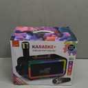 iLive Bluetooth Karaoke Machine with 2 Wireless Microphones & LED Lights, Black