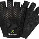 spacepower Workout Gloves - Lightweight Breathable Gym Gloves for Women & Men's Exercise (Medium, Black)