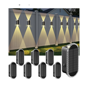 Solar Fence Lights Outdoor - 3000/4000/6000K 3 Modes, IP65 Waterproof Fence Lights Solar Powered, Up & Down Lighting Solar Wall Lights Outdoor for Backyard/Garden/Patio/Garage and Wall decor (8 pack)