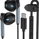 Samsung Earbuds Wired USB C for Galaxy S25 S24 Ultra/S24 FE/S23/S22/S21/S20,Type C Wired Headphones with Microphone Earphones for iPhone 16/16 Pro/16 Pro Max/16 Plus/15,iPad Pro,Pixel 9 8 7,One Plus9