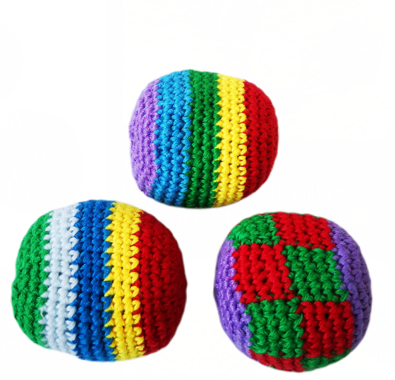 Blulu Funny Assorted Colors Woven Kickball Soft Knitted Kick Balls for Children and Beginners