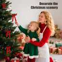 24 Pcs Red Velvet Ribbon Christmas Tree Bows Bow Tree Topper Door Garland Decor Vintage Wreath Bow Velvet Bows Ornaments for Christmas Trees Gifts Party Door Garland Wreath Decor (Burgundy)