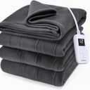 Sunbeam Royal Ultra Fleece Heated Electric Blanket Twin Size, 84" x 62", 12 Heat Settings, 12-Hour Selectable Auto Shut-Off, Fast Heating, Machine Washable, Warm and Cozy, Iron