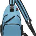 Convertible Sling Bag Crossbody Backpack, 11" Tablet Bags with Headphone Jack Shoulder Bag Casual Pack for Women Men Hiking Travel (Blue) L