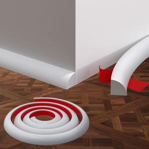 158 Inch Flexible Quarter Round Molding Wall Decoration Molding Trim,Self-Adhesive Peel and Stick Silicone Rubber Trim, Flexible DIY Waterproof Trim for Floor Window Frame and Home Decoration