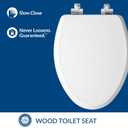 Mayfair Bennett Toilet Seat with Chrome Hinges, Slow Close Wood Seat, Secure Metal Hinges, Easy Install, Made in USA, Elongated, White