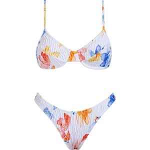 VOLAFA Women's Triangle Bikini Set Textured Frilled Smocked Ruched Push Up Swimsuit Two Piece Bathing Suit (S)