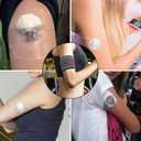 Diabetes Arm Band for Insulin Pod Monitoring Systems - Omnipod Dexcom Protects Insulin Pod - Washable and Reusable Replace Adhesive Patches Tape (S, Blue)