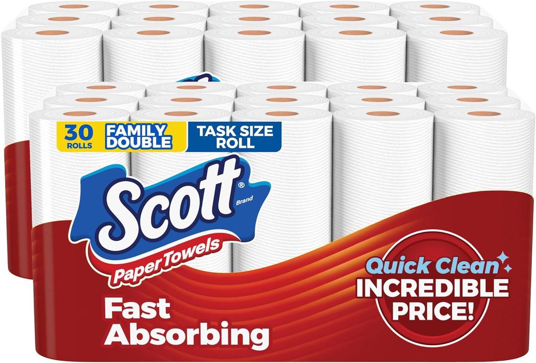 Scott Paper Towels, Task Size, 30 Family Double Rolls (119 Sheets Per Roll)