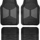 Automotive Floor Mats Climaproof for All Weather Protection Universal Fit Heavy Duty Rubber Fits Most Cars, SUVs, and Trucks, Full Set Trim to Fit FH Group Grey