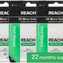REACH Waxed Dental Floss, 2X More Value, Plaque Remover for Teeth, Shred Resistant, Floss Slides Smoothly, Easy to Use, Waxed, for Adults & Kids, Oral Care, PFAS Free, 3 Pack, 115 yd, Mint
