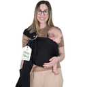 Ring Sling Baby Carrier - USA lab Tested, 100% Natural Cotton Muslin, Breathable & Ergonomic Ring Sling Black