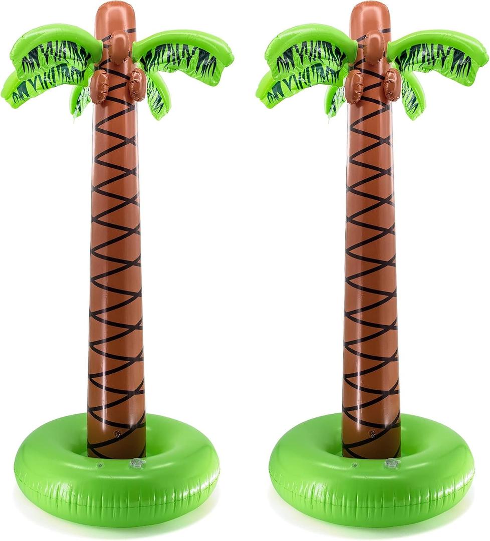 Super Sturdy Inflatable Palm Tree | 66 Giant Artificial Tree, Luau Party Decorations, Outdoor Decor, Beach Accessories, Hawaiian Decorations, Tropical Theme Birthday & Outdoor Toys | 2 Pack