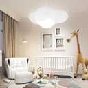 Hanging Cloud Light Kids Room Light Fixture Modern Cloud Chandelier Bedroom Ceiling Light Fixtures for Children Room Living Room RGB LED Light Bulb Included Color Changing with Remote Control, White 