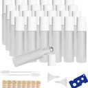10ml Glass Essential Oil Roller Bottle, 24PCS Clear Frosted Essential Oil Roller Bottles with Stainless Steel Rollers - Refillable, Leak-Proof Design, Suitable for Travel and DIY Skincare Products.
