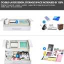 GOME White Under Desk Drawer Storage with Laptop/Book/Folders Shelf, Double Layer Easy Slide-Out Undermount Drawer Organizer with Ball Sliding Track for Home Office Sit-Stand Workstation