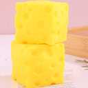 Yellow Cheese Squeeze Toy,Soft Novelty Toy, Rebounding Sensory,Help for Relax,Focus, Sensory Cheese for & Adults, Food Theme Cheese Cubes Squishy Toys,Stress Balls for Adults (Yellow 1)