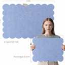 Scalloped Bulletin Board 36x24 inches, Decorative Felt Pin Board for Wall | Cute Cork Board Alternative with Push Pins, Foldable Display Vision Board for Photos, Notes & Reminders, 3624 inches
