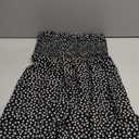OYOANGLE Women's Polka Dots Flowy Palazzo Pants High Waisted Ruffle Wide Leg Cropped Trousers (Medium, Black)