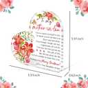 2 x Tian Zhun Mother In Law Christmas Gifts From Daughter In Law Flower Acrylic Heart Table Plaques for Christmas Birthday
