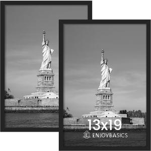 ENJOYBASICS 13x19 Picture Frame, Display for 13 x 19 Poster, Wall Gallery Photo Frames, Black, 2 Pack