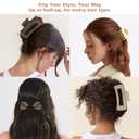 6-Pack Hair Clips for Women, 3 Large Square and 3 Mini Claws, Strong Hold for Thick and Thin Hair (Neutral Colors 01)