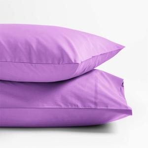 XOOX Linen 100% Cotton Sheets for Queen Size Bed - 500 Thread Count 4 PC Queen Cotton Sheets, 16" Deep Pocket Sheet Set, Cooling Sheets Queen Size for Hot Sleepers, Soft, Breathable - Lilac/Lavender