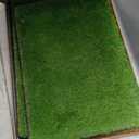 HQ4us Dog Grass Pad with Tray Large 3423 Dog Litter Box Toilet with 2Artificial Grass for Dogs with Hemmed Edge, Pee Pads for Dogs, Realistic, Less Stink, Potty for Balcony (Large - 3423 for 30-60lbs Dog)