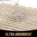 OLANLY Thick Bathroom Runner Rugs 59x24, Extra Soft Absorbent Chenille Bath Rugs, Rubber Backing, Machine Wash Dry, Long Bath Mats for Bathroom Floor, Tub and Shower, Home Decor Accessories, Sand