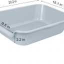 1 Pack of Extra Large Cat Litter Box (ABS Material), Low Entry Senior Litter Pen for Geriatric Kitty Big Cats, Jumbo Pet Safe Litter Boxes Tray for Indoor Pets Potty (Gray, 20" L x 15.5" W)