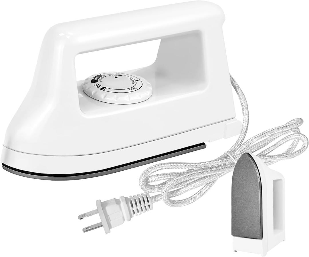 Mini Crafts Iron Handy Heat Press Machine Kit Portable with PVC Doormat for Heat Transfer, Charging Base Accessories for DIY T-Shirt Shoe Bag Vinyl Projects