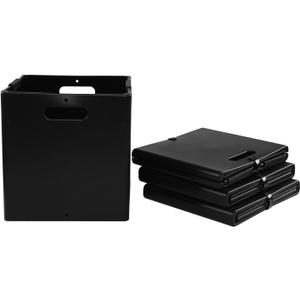 4 Packs Collapsible Storage Cube, Plastic Foldable Cube Bins, Black