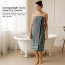 REDKISS 100% Cotton Bath Towels Set of 2, Extra Large Bath Sheets 35 X 70 Inches, Super Soft, Highly Absorbent & Quick Dry Shower Towels for Bathroom, Gym, Spa, Pool & Hotel, Sage Green